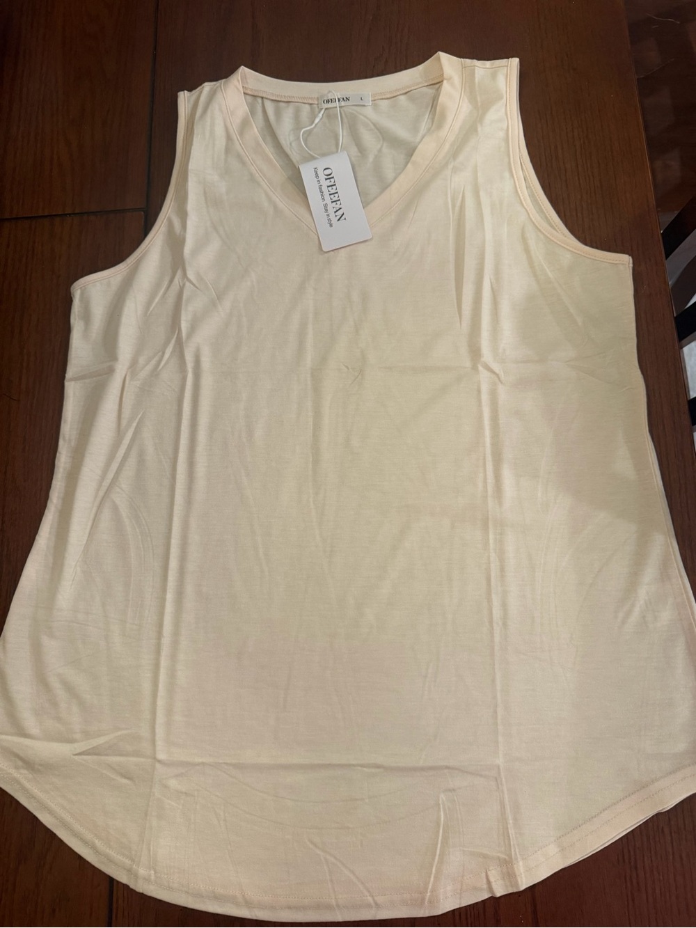 Amazon Oheena Women's Sleeveless V-Neck Tank Top — Cream